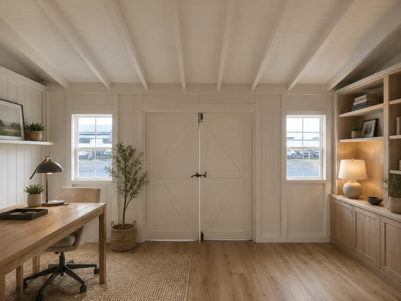 Inspiration rendering of a utility shed as a home office